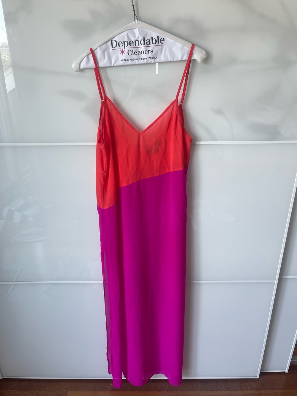 Colorblock Red and Fuchsia Beach Cover Up